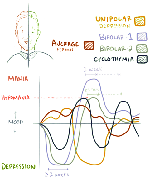 ¿Cuál es la diferencia entre bipolar 1 y 2?