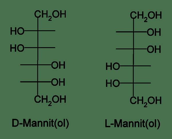 Apakah perbezaan antara mannitol dan d-mannitol