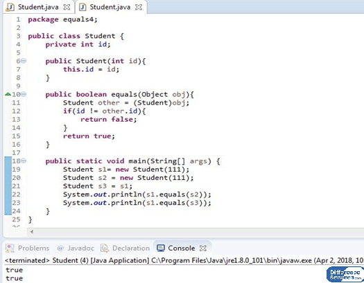 Différence entre égaux et code hash en Java