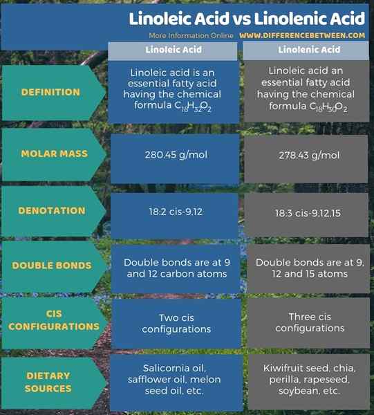 Différence entre l'acide linoléique et l'acide linolénique