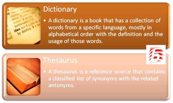 Perbezaan antara kamus dan tesaurus