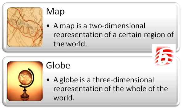 Perbezaan antara peta dan dunia
