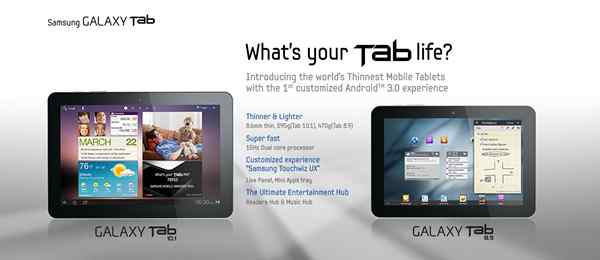 Perbedaan antara Samsung Galaxy Tab 8.9 dan Galaxy Tab 10.1